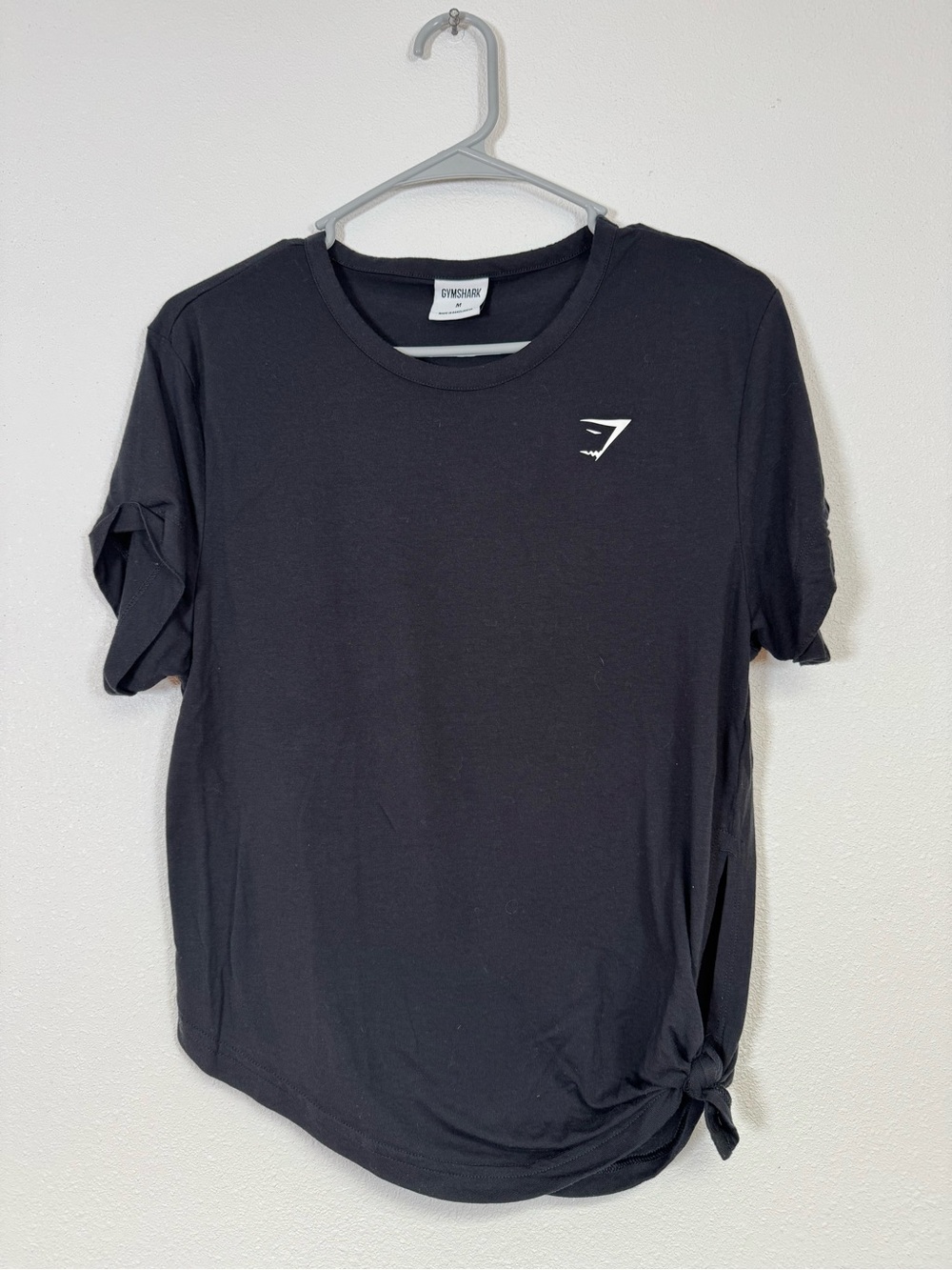 Gymshark Black Short Sleeve Crewneck Tee with White Logo